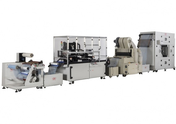 Gulung Web Roll ke Roll Screen Printing Press & Serbuk Spraying Machine